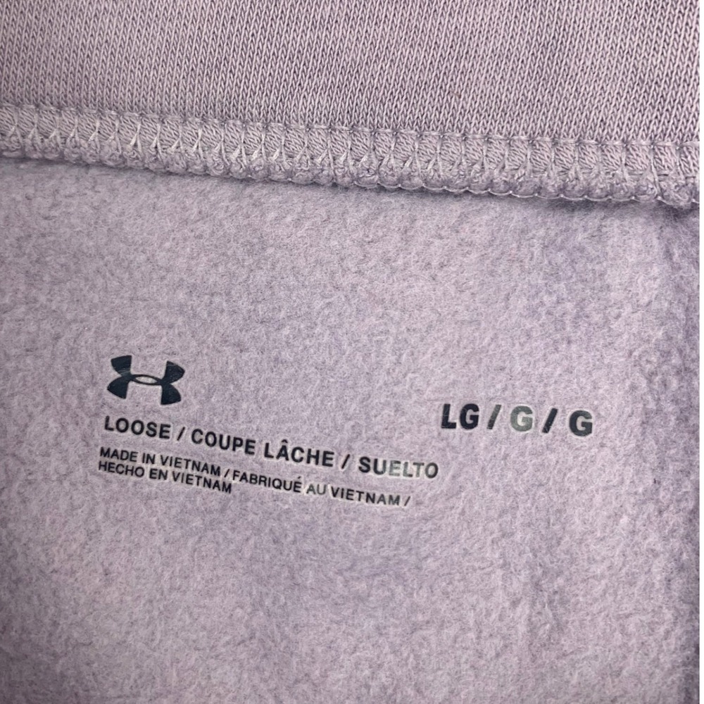 Under Armour Sweatpants Womens Large Purple Loose Fit Fleece Jogger Pockets - Picture 4 of 8